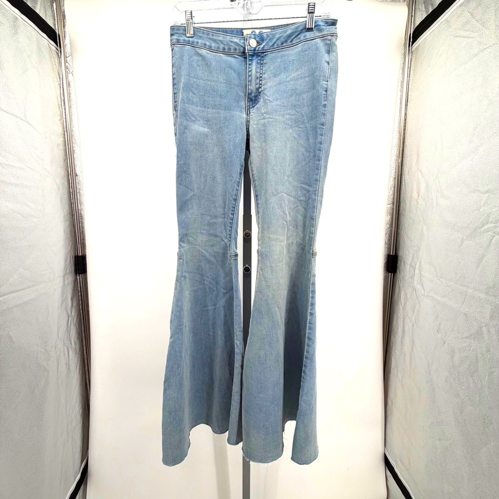 Free People We The Free Extreme Flare Bell Bottom Jeans 28 Boho - Picture 10 of 12